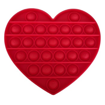 Jucarie antistres din silicon, Push Pop Bubble, Pop It, Neo Toy, forma inima, Rosu, 12x12x1.5cm Jucarie antistres din silicon, Push Pop Bubble, Pop It, Neo Toy, forma inima, Rosu, 12x12x1.5cm