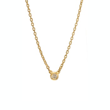 Colier cu diamante, Aur galben 18K, Diamant 0.03 ct, 2,.14 grame Colier cu diamante, Aur galben 18K, Diamant 0.03 ct, 2,.14 grame