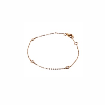 Bratara Luxury din aur galben 18K, Trei diamante 0.12 ct, 1.21 gr Bratara Luxury din aur galben 18K, Trei diamante 0.12 ct, 1.21 gr