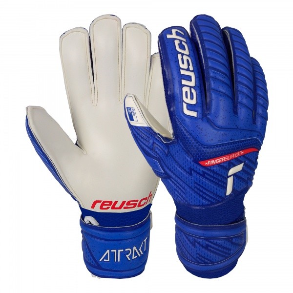 Manusi Portar Reusch Attrakt Grip Junior Finger Support, Albastru/Alb, Marime 7