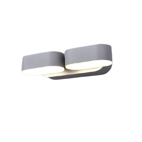 Aplica perete, Optonica, 2x 6W (88W) , 1320 lm, Ip54, Lumina Calda, Gri