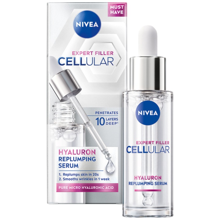 Серум против бръчки Nivea Celullar Expert Filler с хиалуронова киселина, 30 мл
