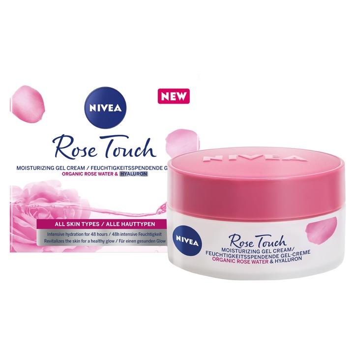 Crema de zi NIVEA Rose Touch cu apa de trandafiri, 50 ml