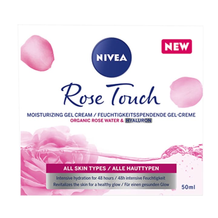 Дневен крем Nivea Rose Touch, С розова вода, 50 мл