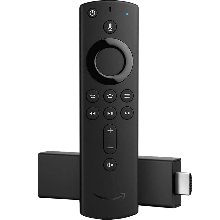 Amazon Fire TV Stick 4K médialejátszó, négymagos, 8 GB, Wi-Fi, Bluetooth, TV vezérlés, Alexa hangvezérlés, fekete