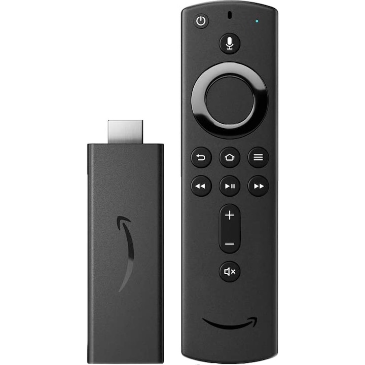 Media Player Amazon Fire TV Stick 2020, Full HD, Quad-core, 8 GB, Wi-Fi, Bluetooth, Control TV, Control vocal Alexa, Negru