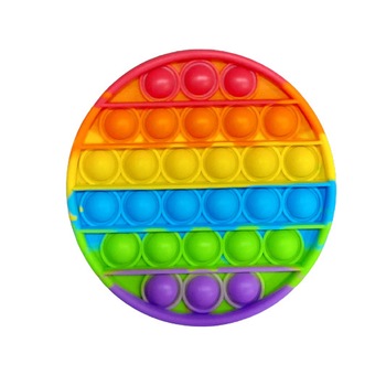 Joc pop it rotund, curcubeu din silicon, 12 cm Joc pop it rotund, curcubeu din silicon, 12 cm