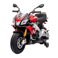 motocicleta electrica cu acumulator pentru copii novokids aprilia tuono premium  3-7 ani max 25 kg cu sunete si lumini frontale mp3 usb pornire cu cheie roti ajutatoare rosu cu negru imagen 42_0_
0