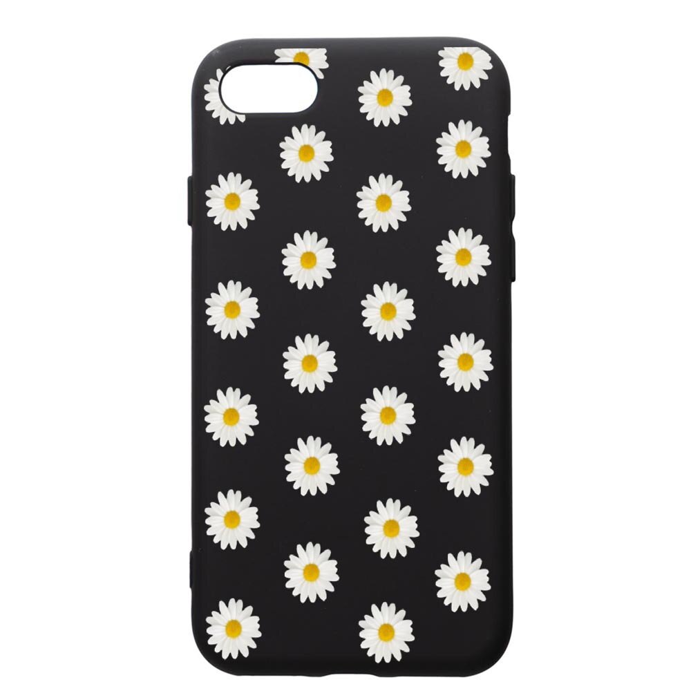 Husa de protectie Apple iPhone SE 2 / iPhone 8 / iPhone 7, Happy Flowers, silicon, cu interiorul din material textil, protectie camera, PB513