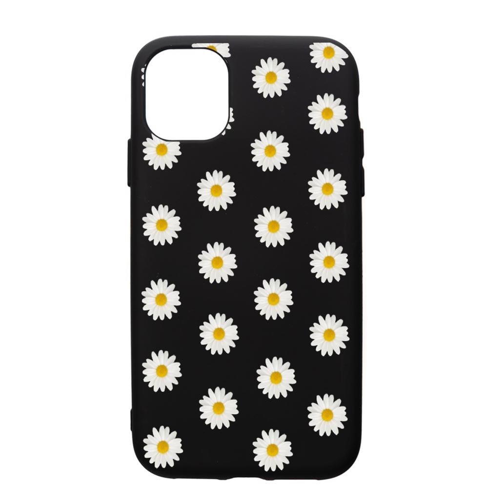 Husa de protectie Apple iPhone 11 Pro Max, Happy Flowers, silicon, cu interiorul din material textil, protectie camera, PB513