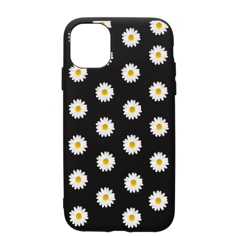 Husa de protectie Apple iPhone 11, Happy Flowers, silicon, cu interiorul din material textil, protectie camera, PB513