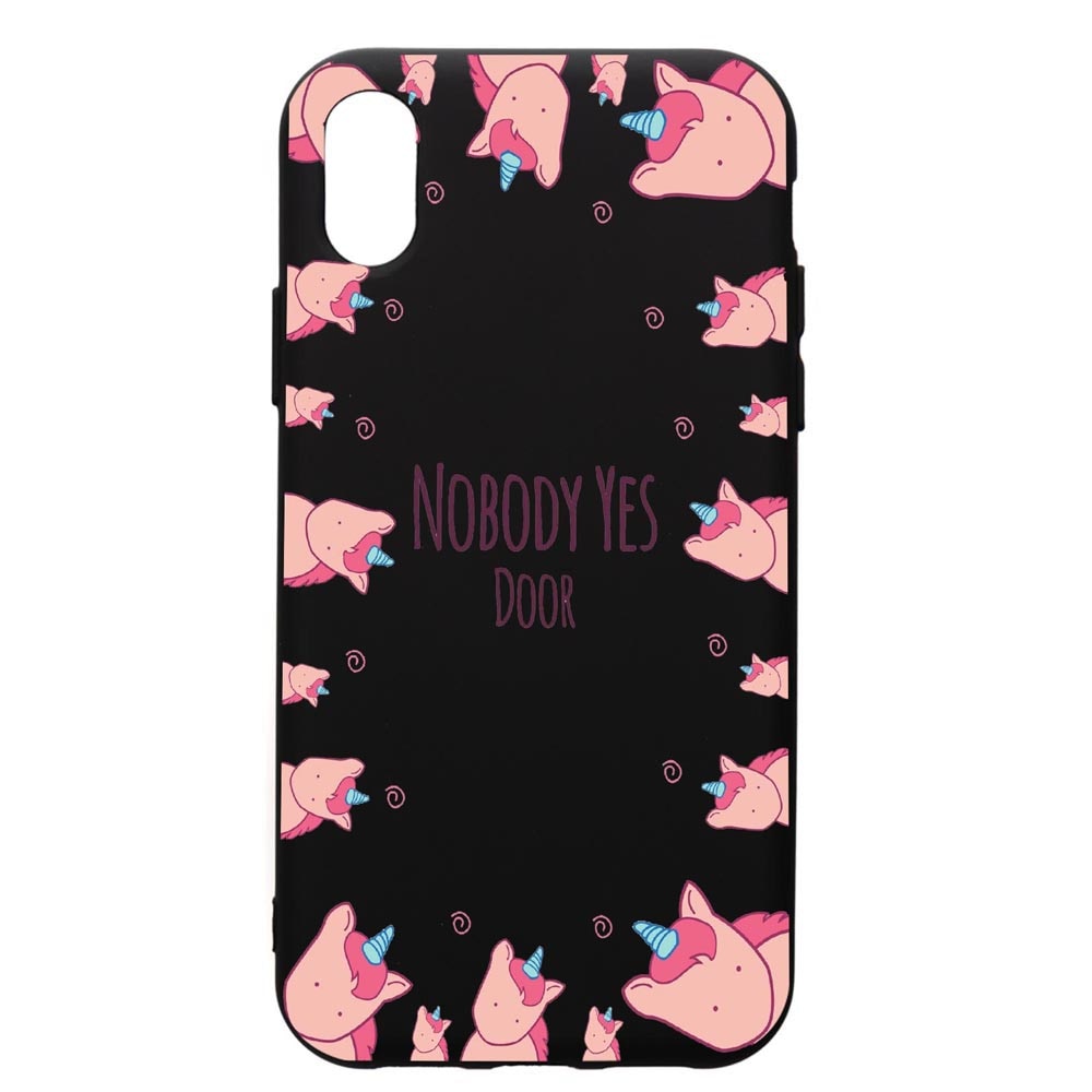 Husa de protectie Apple iPhone XS / iPhone X, Unicorn - Nobody yes, silicon, cu interiorul din material textil, protectie camera, PB523
