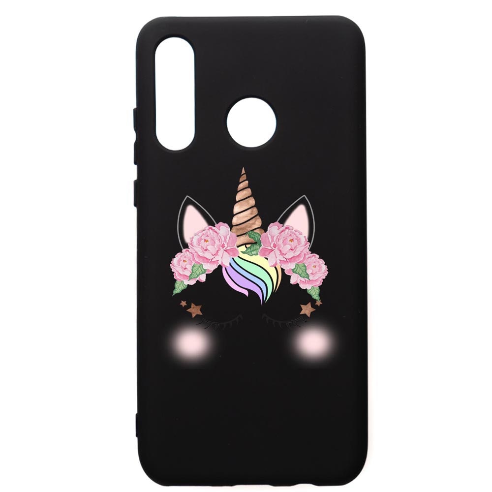 Husa de protectie Huawei P30 Lite, Unicorn, silicon, cu interiorul din material textil, protectie camera, PB525