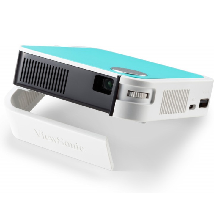 Видео проектор ViewSonic M1 MINI PLUS, 120 LED, WVGA, JBL високоговорители, HDMI, Бяло/Синьо