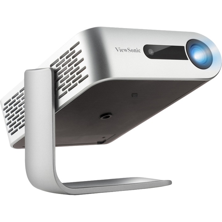 Видео проектор ViewSonic M1+, LED, WVGA, 300 лумена, високоговорители Harman Kardon, HDMI, Сив