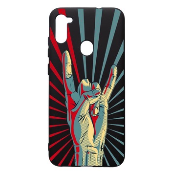 Husa de protectie Samsung Galaxy A11, Rock, silicon, cu interiorul din material textil, protectie camera, PB530 Husa de protectie Samsung Galaxy A11, Rock, silicon, cu interiorul din material textil, protectie camera, PB530