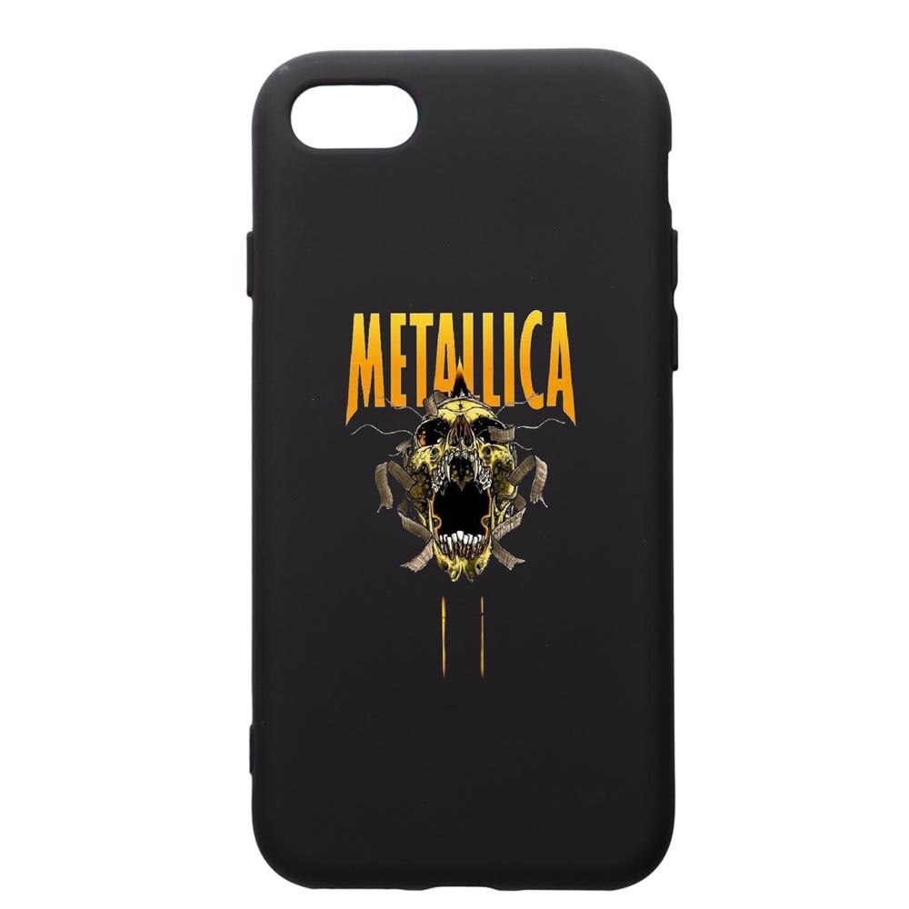 Husa de protectie Apple iPhone SE 2 / iPhone 8 / iPhone 7, Metallica, silicon, cu interiorul din material textil, protectie camera, PB542
