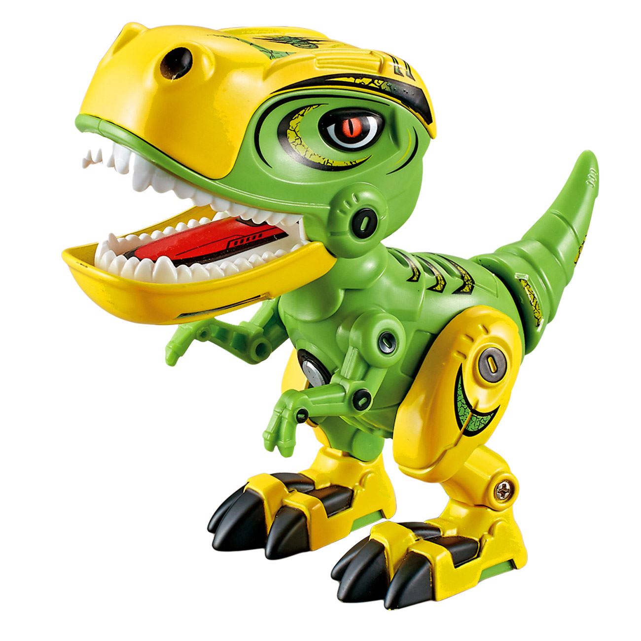 Mini dinozaur, Zola, verde-galben, cu suntete, 6.5x13x13 cm