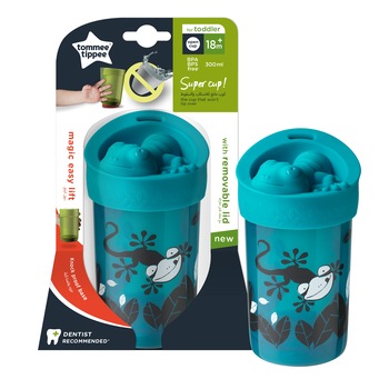 Cana Tommee Tippee No Knock Large cu capac, 300 ml, 18 luni+, Soparlita verde Cana Tommee Tippee No Knock Large cu capac, 300 ml, 18 luni+, Soparlita verde