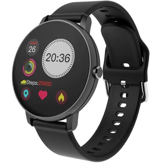 SmartWatch Smartech cu Bluetooth, monitorizarea ritmului cardiac, activitati fizice, notificari, functii Fitness S192, Negru