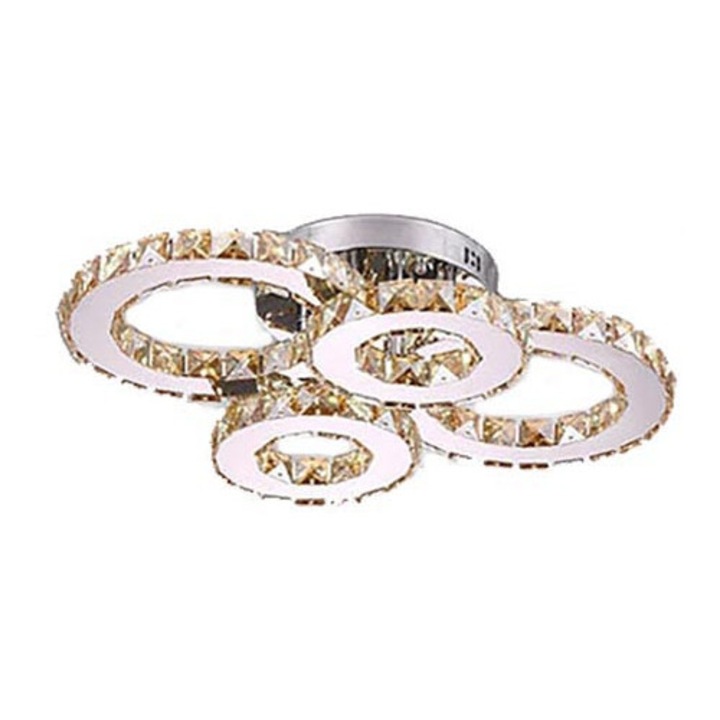 Lustra LED Circle Design trandafi led K9 Cristal 4 Segmente cu Telecomanda L803/4