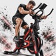 Bicicleta spinning TECHFIT® SBK1500N PRO MAX, Sistem Volanta 13 Kg, Pedale aluminiu, Bluetooth: Zwift/Fitshow/Kinomap, Sa cu arc PRO, Display afisaj mare, Utilizator 120Kg, Bidon+suport inclus