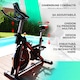 Bicicleta spinning TECHFIT® SBK1500N PRO MAX, Sistem Volanta 13 Kg, Pedale aluminiu, Bluetooth: Zwift/Fitshow/Kinomap, Sa cu arc PRO, Display afisaj mare, Utilizator 120Kg, Bidon+suport inclus
