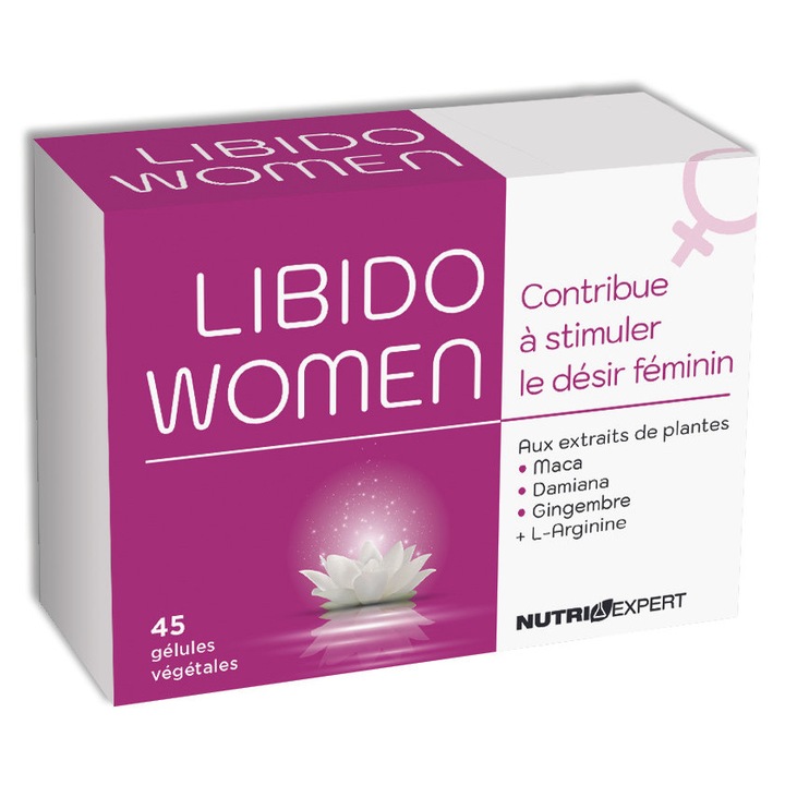 Supliment alimentar natural Libido Women-pentru femei. Extract de Maca, Damiana. vitalitate, cutie 45 capsule