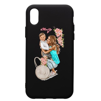 Husa de protectie Samsung Galaxy A01, Mom Life, silicon, cu interiorul din material textil, protectie camera, PB559 Husa de protectie Samsung Galaxy A01, Mom Life, silicon, cu interiorul din material textil, protectie camera, PB559