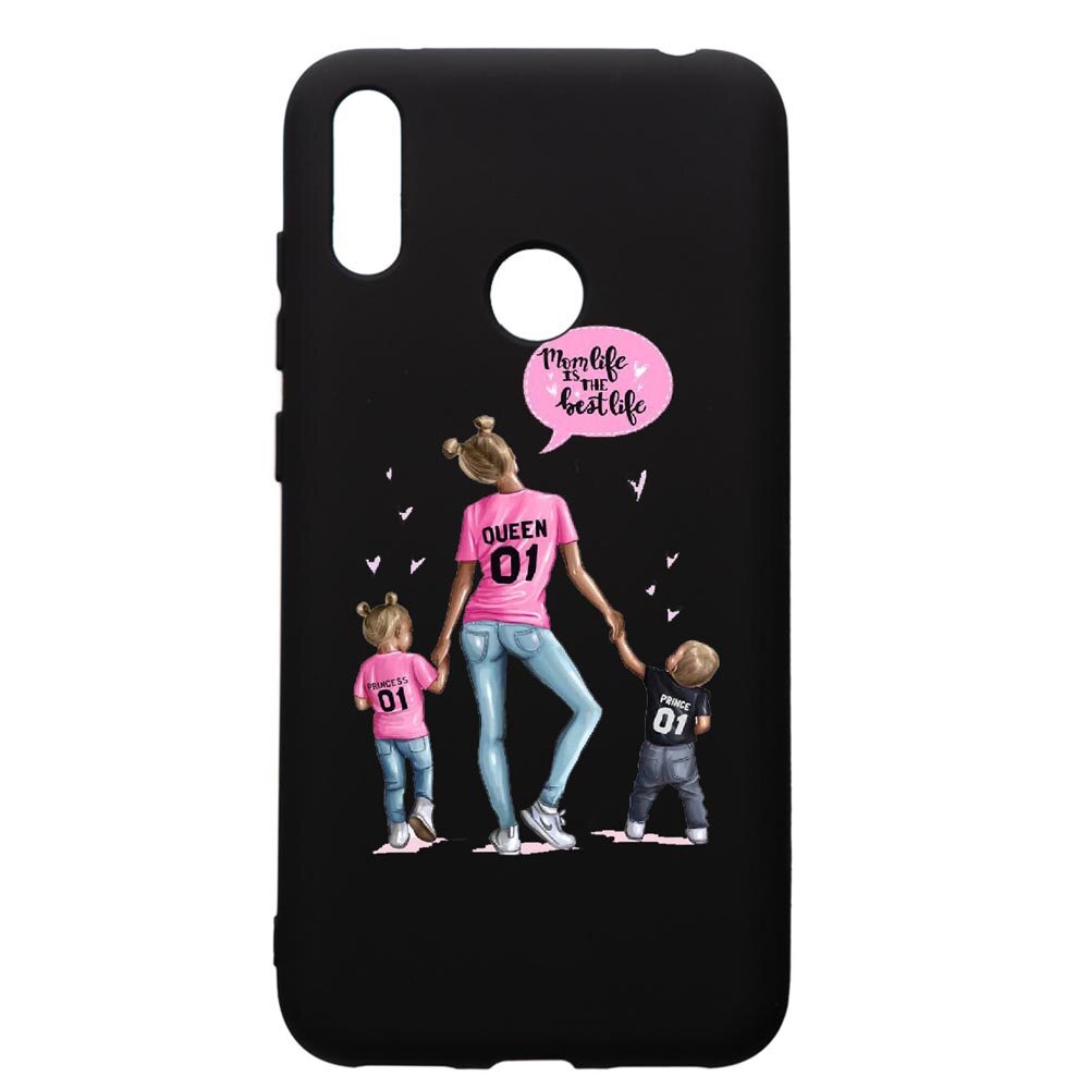 Husa de protectie Huawei Y7 2019, Mom Life, silicon, cu interiorul din material textil, protectie camera, PB557