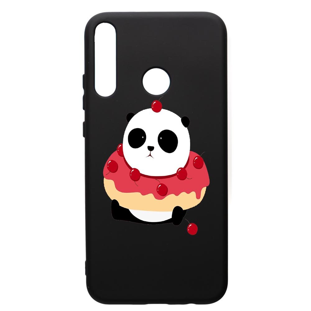 Husa de protectie Huawei P40 Lite E / Y7p, Sweet Panda, silicon, cu interiorul din material textil, protectie camera, PB585