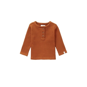 Bluza bebe, Noppies, bumbac organic, Spilsby, maro Bluza bebe, Noppies, bumbac organic, Spilsby, maro