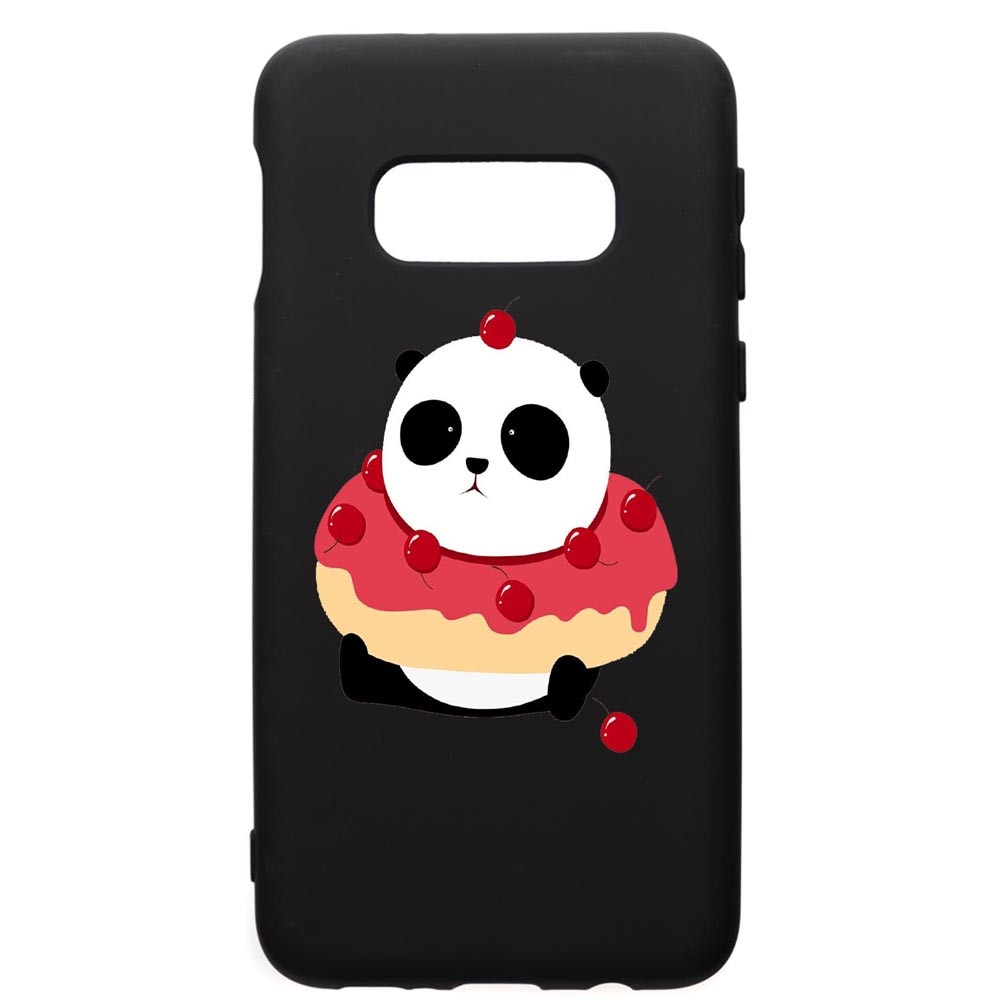 Husa de protectie Samsung Galaxy S10E, Sweet Panda, silicon, cu interiorul din material textil, protectie camera, PB585