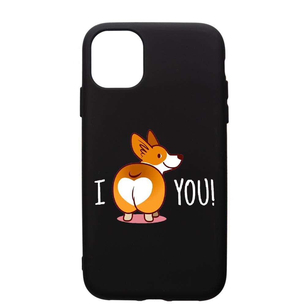 Husa de protectie Apple iPhone 11, Sweet doggy Emoji, silicon, cu interiorul din material textil, protectie camera, PB593