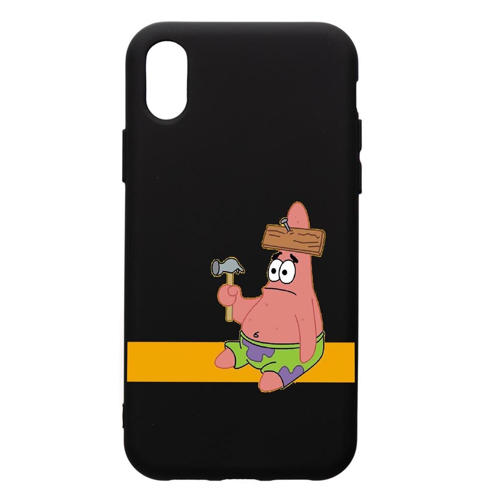 Husa de protectie Apple iPhone XR, Spongebob patrick star, silicon, cu interiorul din material textil, protectie camera, PB595