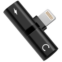 mini adaptor iuni compatibil cu apple iphone lightning splitter dual port adaptor casti adaptor incarcare black imagen 25_0_
0