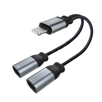 Adaptor Lightning iPhone, 2 in 1 Casti si Incarcator, 2x Lightning, XO NB-R160A, Argintiu Adaptor Lightning iPhone, 2 in 1 Casti si Incarcator, 2x Lightning, XO NB-R160A, Argintiu