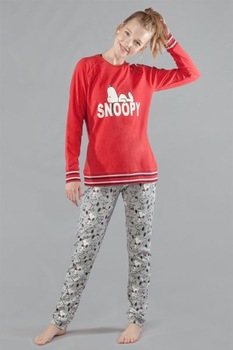 Set pijama groasa cu maneca lunga Snoopy (2 piese), Gisela 2/1548 Set pijama groasa cu maneca lunga Snoopy (2 piese), Gisela 2/1548