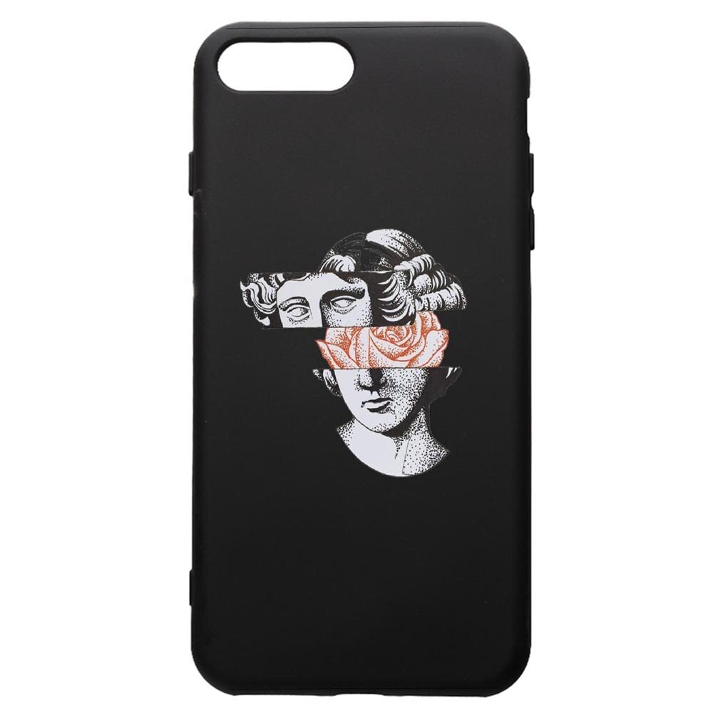 Husa de protectie Apple iPhone 8 Plus / iPhone 7 Plus, Statue Rose, silicon, cu interiorul din material textil, protectie camera, PB604
