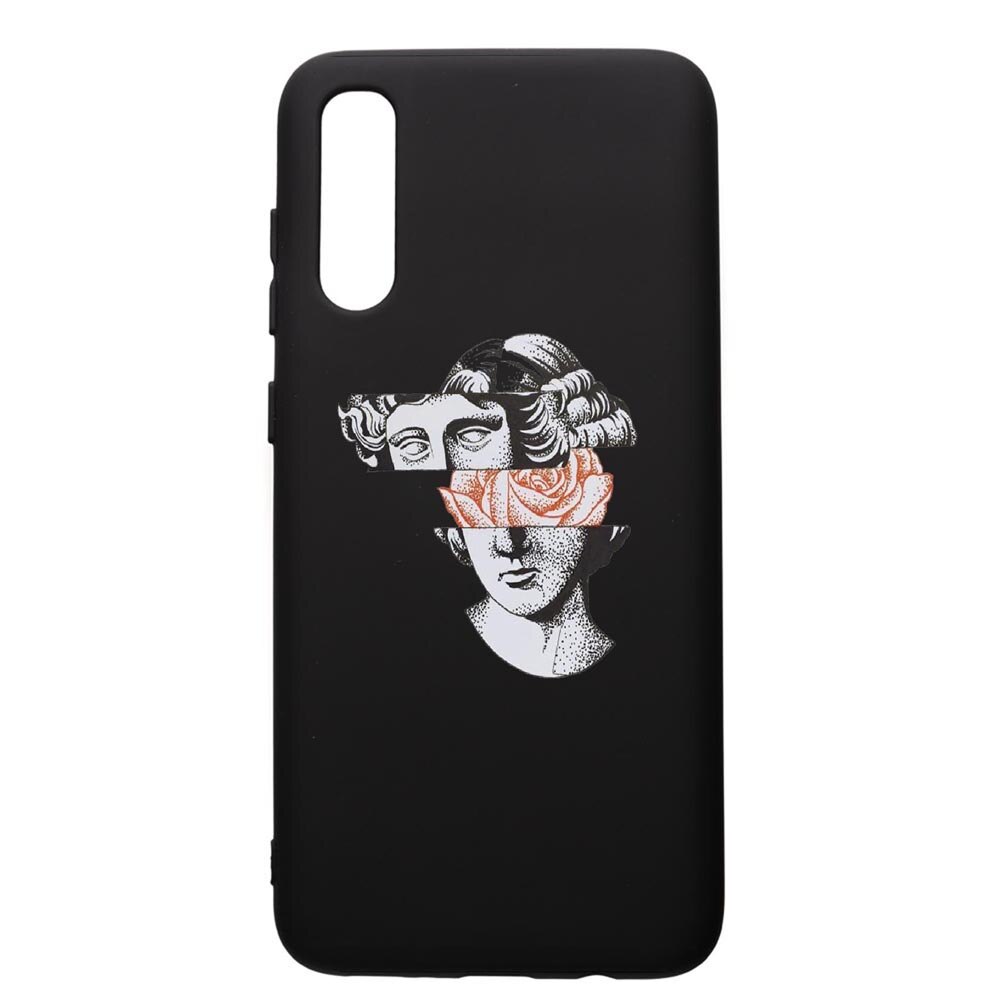 Husa de protectie Samsung Galaxy A70, Statue Rose, silicon, cu interiorul din material textil, protectie camera, PB604