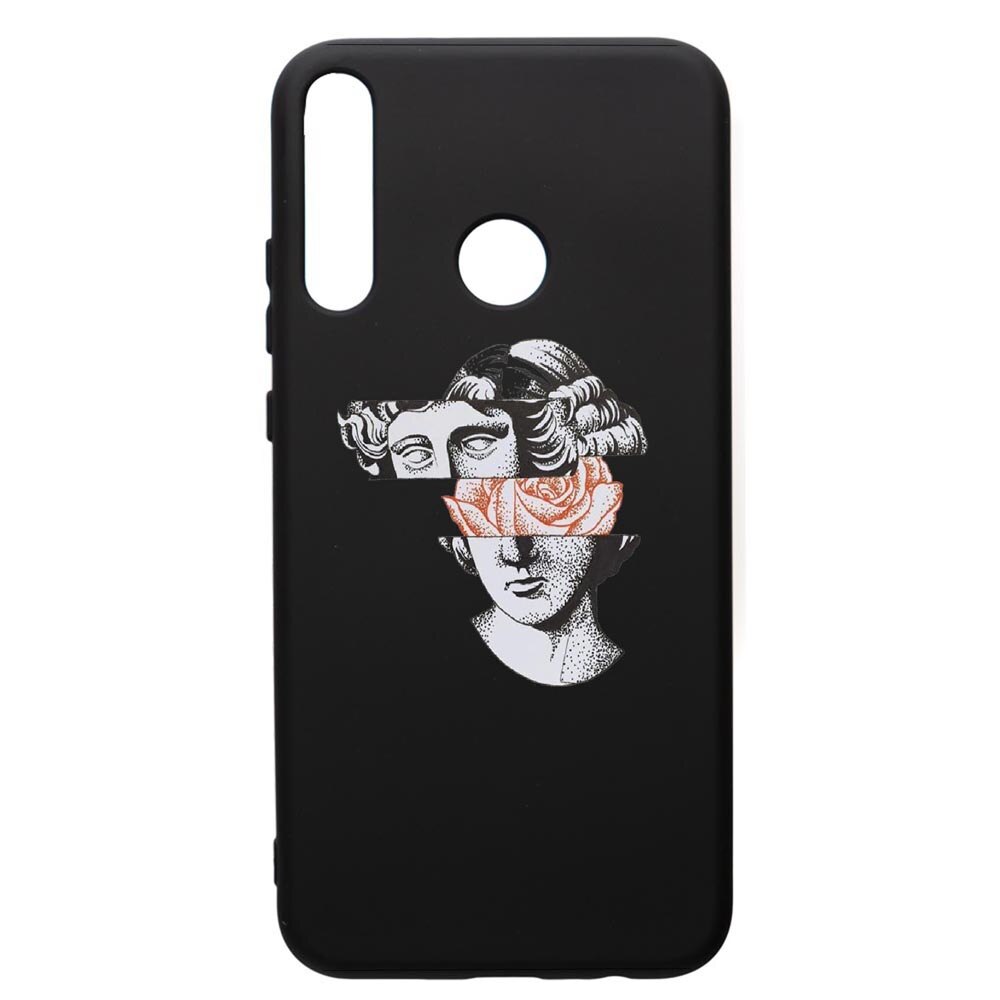 Husa de protectie Huawei P40 Lite E / Y7p, Statue Rose, silicon, cu interiorul din material textil, protectie camera, PB604