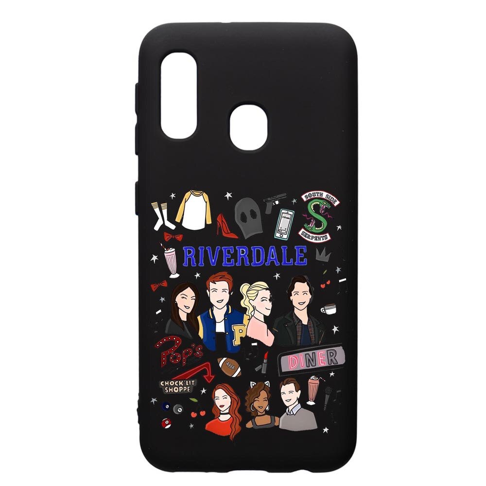 Husa de protectie Samsung Galaxy A20E, Riverdale, silicon, cu interiorul din material textil, protectie camera, PB607