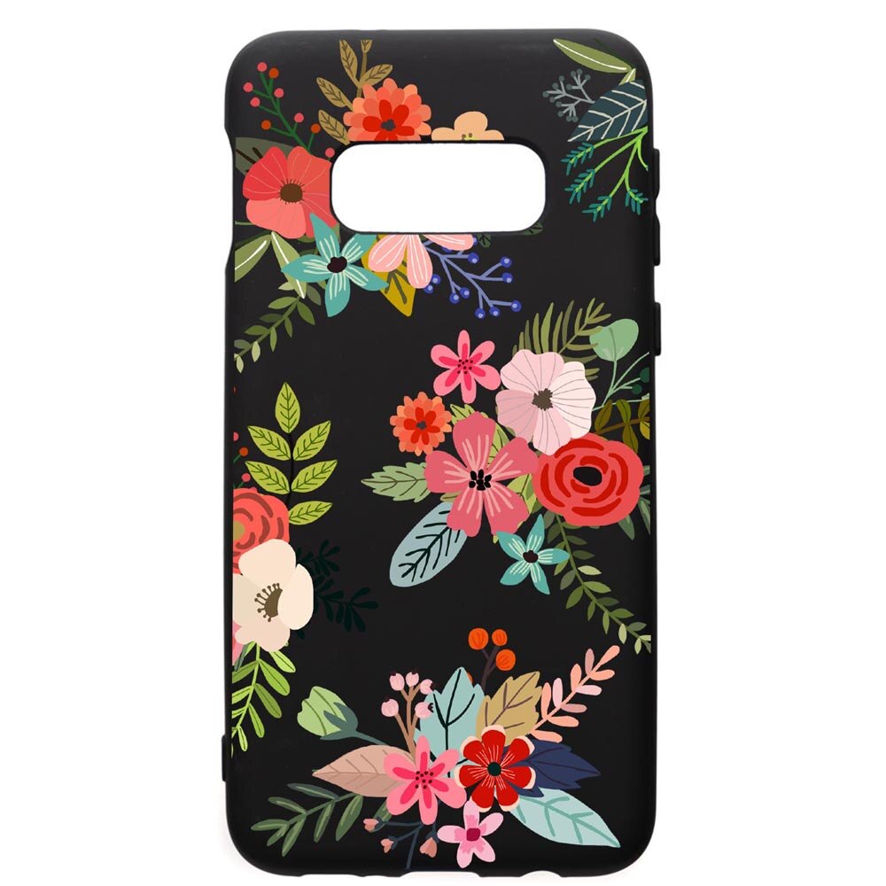 Husa de protectie Samsung Galaxy S10E, Flowers, silicon, cu interiorul din material textil, protectie camera, PB630