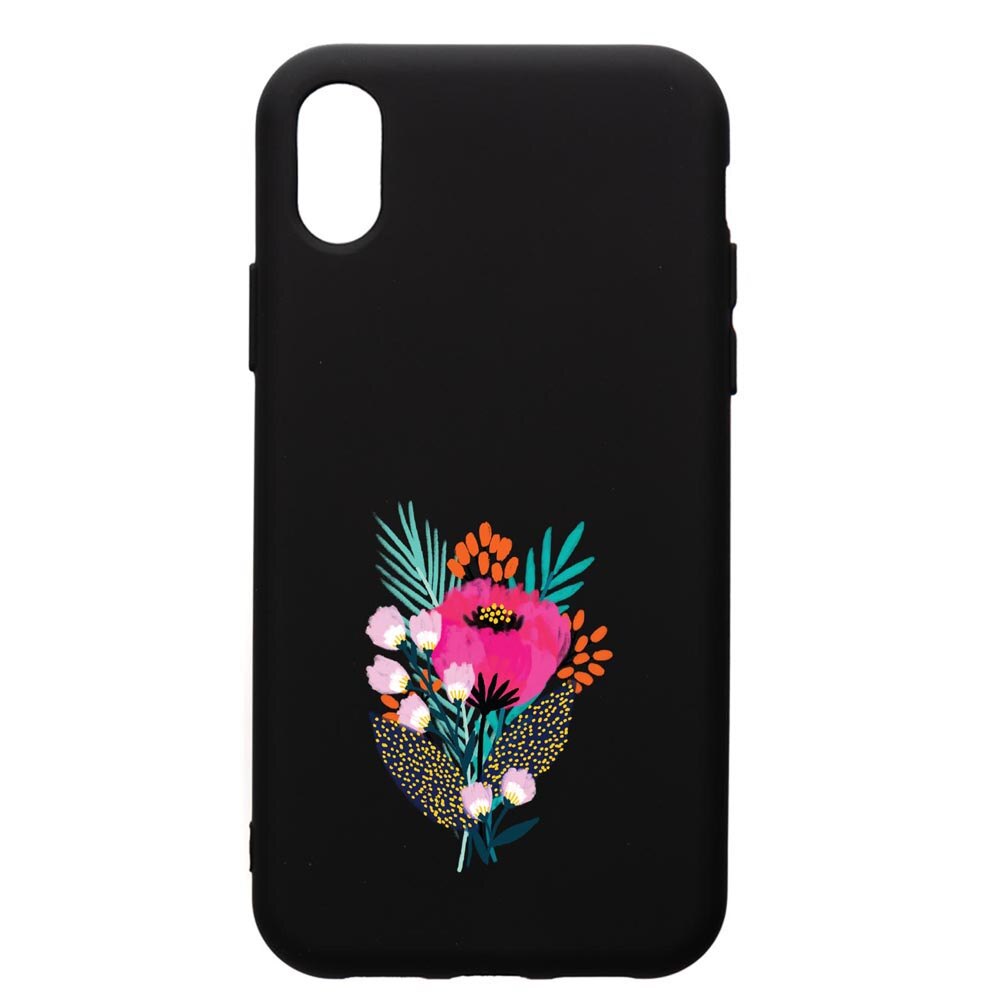 Husa de protectie Samsung Galaxy A01, Flowers, silicon, cu interiorul din material textil, protectie camera, PB641