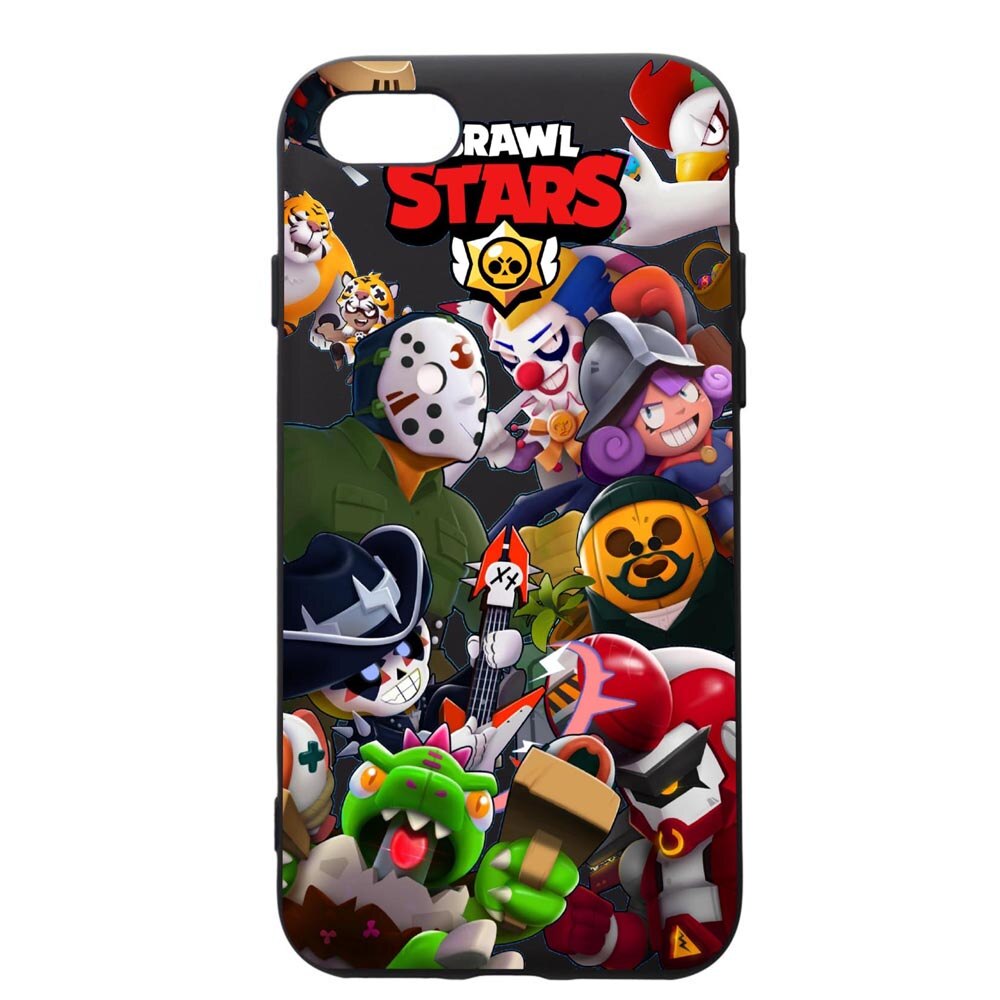 Husa de protectie Apple iPhone SE 2 / iPhone 8 / iPhone 7, Brawl Stars, silicon, cu interiorul din material textil, protectie camera, PB646