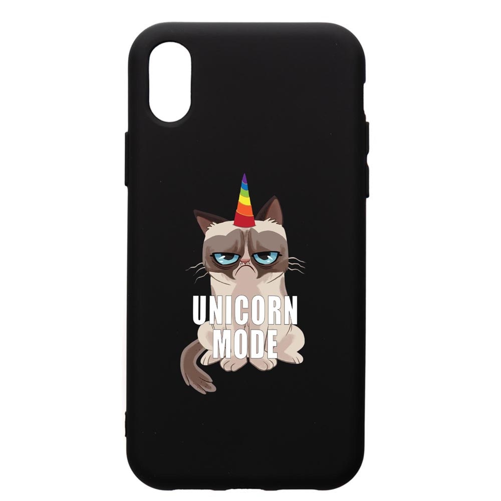 Husa de protectie Apple iPhone XR, Meme - Gumpy Unicorn Mode, silicon, cu interiorul din material textil, protectie camera, PB654