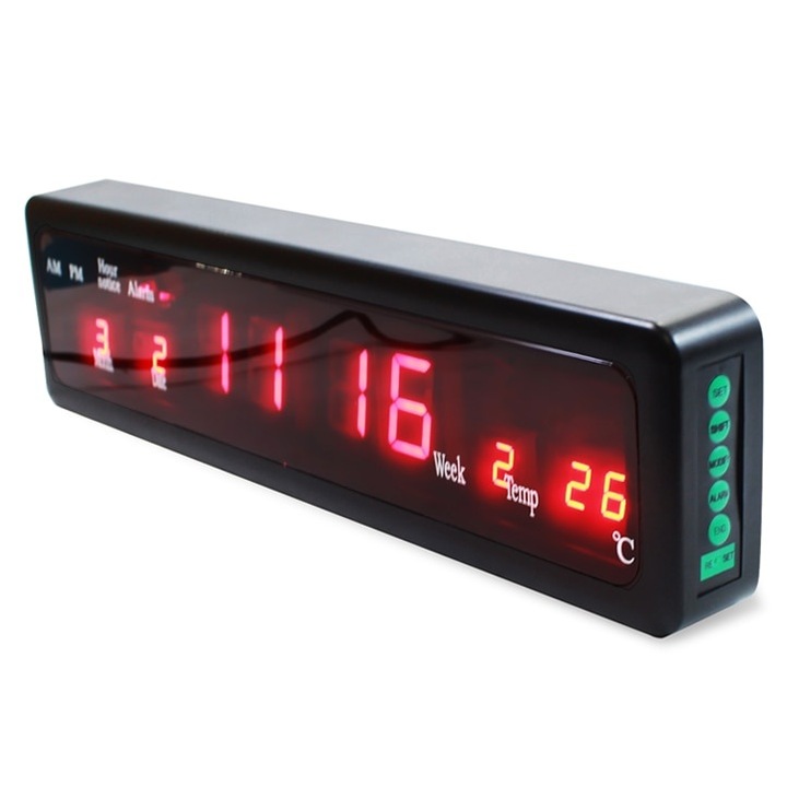 Ceas electronic de perete cu afisaj LED FOXMAG24®