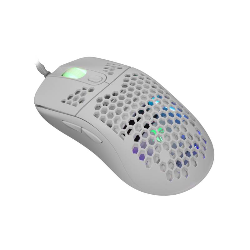 Mouse gaming cu fir, White Shark, Galahad GM-5007W, 6400 DPI, RGB, Alb