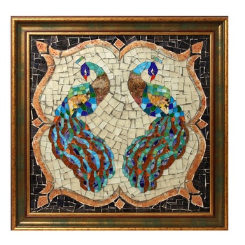 Tablou mozaic, din sticla si lemn, 62x62 cm Tablou mozaic, din sticla si lemn, 62x62 cm