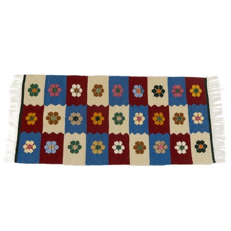 Covor traditional „margarete”, lucrat manual, 113 x 50 cm